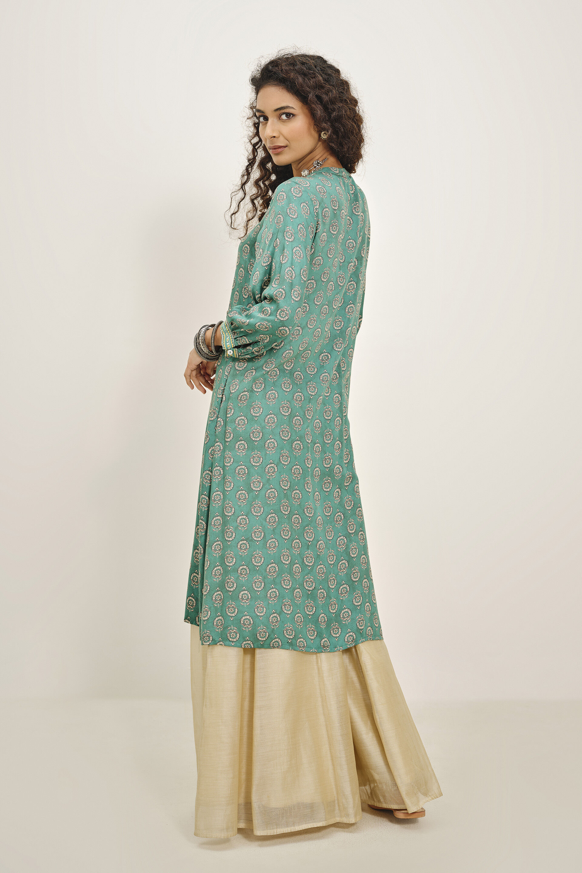 Avni Green Kurta, Green, image 4
